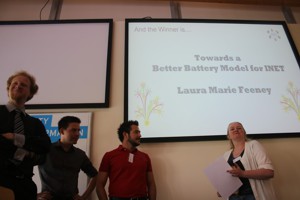 Best Contribution Award winner Laura Marie Feeney at the 3rd OMNeT Community Summit 2016 in Brno